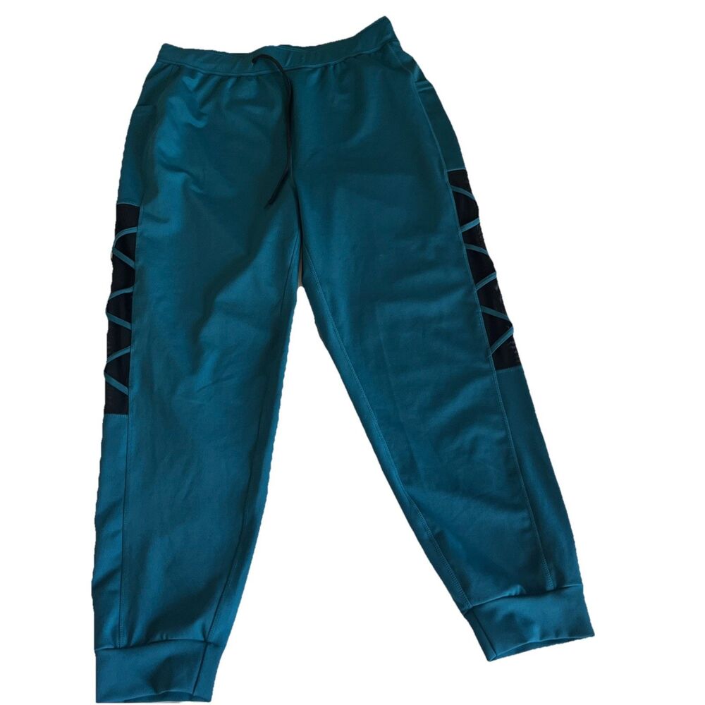 POP Fit Activewear Joggers Women’s Size 3XL Teal Mesh Leg Athletic